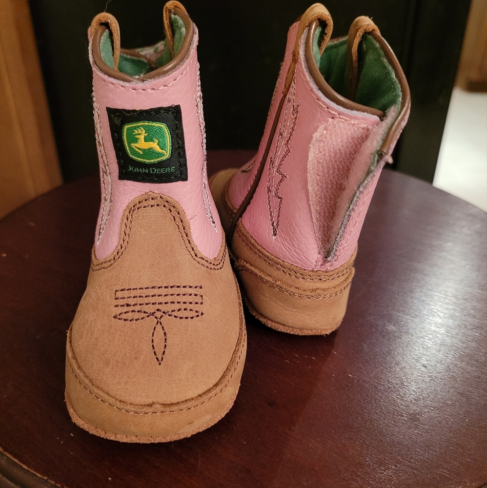 Baby John Deer Pink Boots 2M